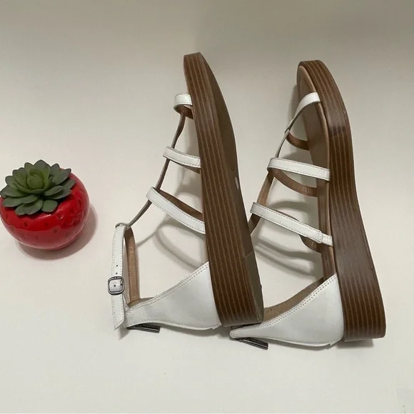 Lucky Brand Women’s Ellian Flatform Wedge  White Sandals Size 8.5 US - Picture 5 of 15